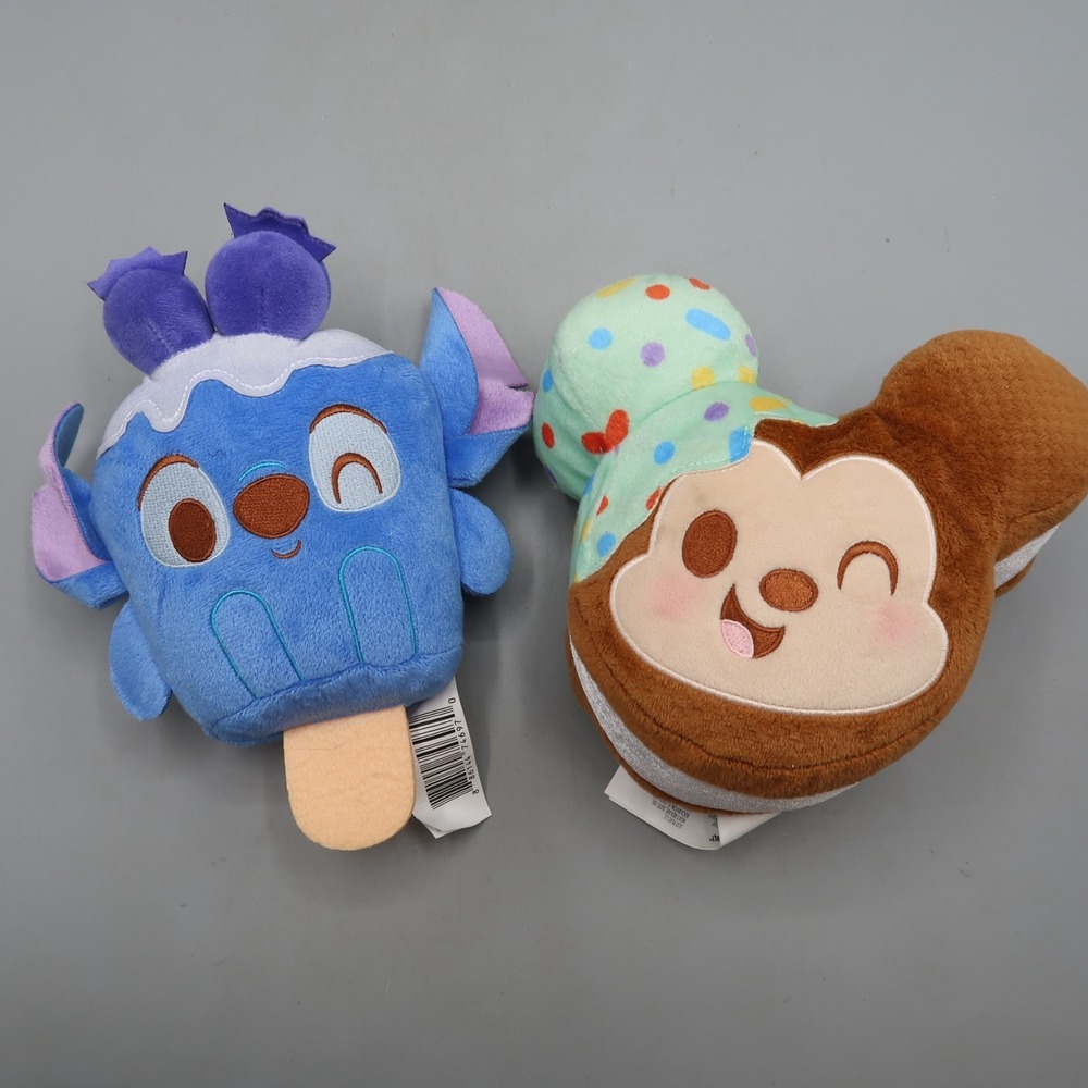 Disney Parks Muchlings Wishables Plush Lot Food Mickey Mouse Ice Cream